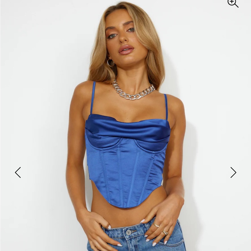 NWT Hello Molly BOLD STEPS CROP ROYAL BLUE